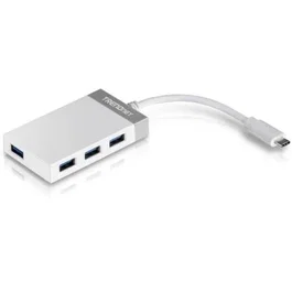 Trendnet TUC-H4E Hub USB Tipo-C de 4 puertos USB 3.0, Blanco y Gris